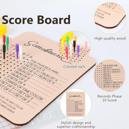 Wooden Phase 10 Score Board