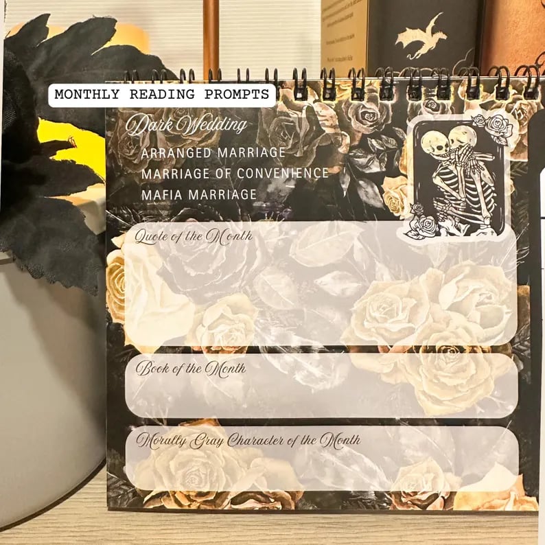 🖤📅Dark Romance 2026 Bookish Desktop Calendar