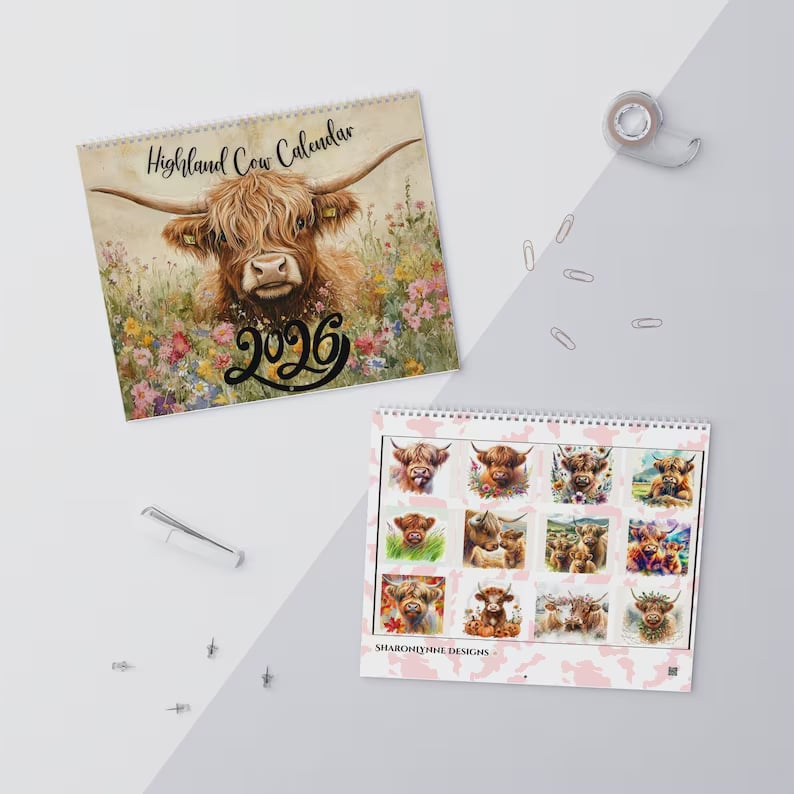 🐮Highland Cow Calendar 2026📅