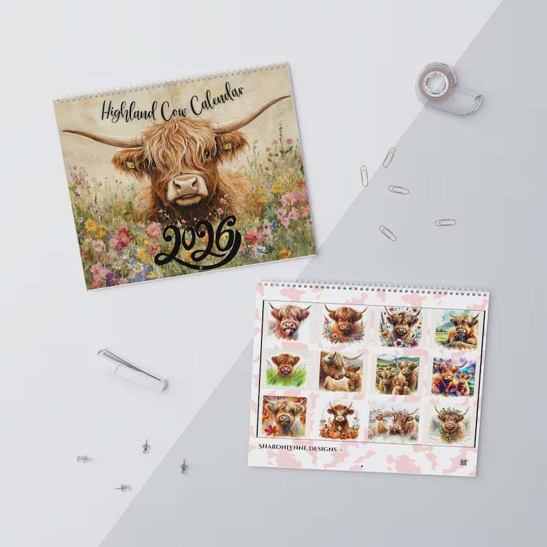 🐮Highland Cow Calendar 2026📅