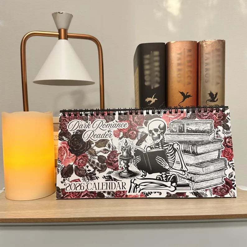 🖤📅Dark Romance 2026 Bookish Desktop Calendar