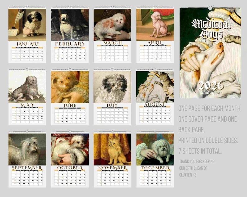 2026 Medieval Dogs Wall Calendar