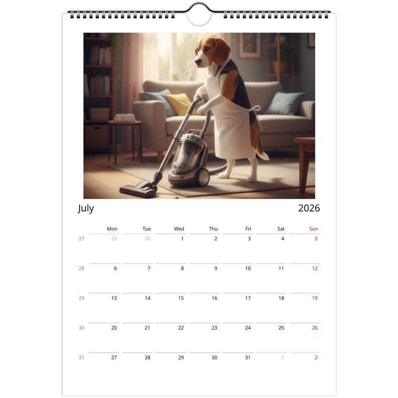 Beagle dog Calendar 2026 - Daily Activities
