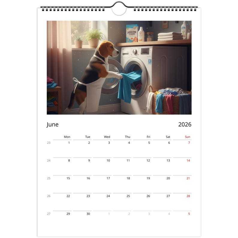 Beagle dog Calendar 2026 - Daily Activities