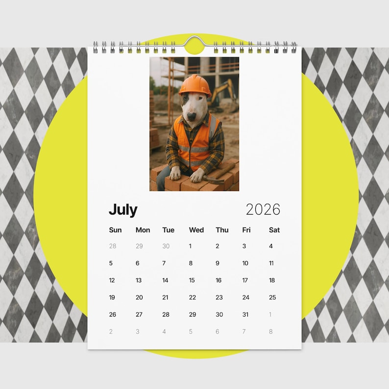 Bull Terrier Dog Calendar 2026 – Funny Bull Terrier Gifts for Dog Lovers