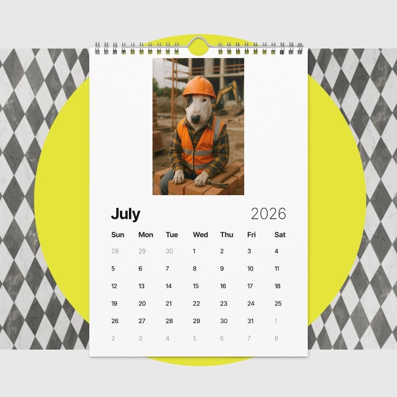 Bull Terrier Dog Calendar 2026 – Funny Bull Terrier Gifts for Dog Lovers