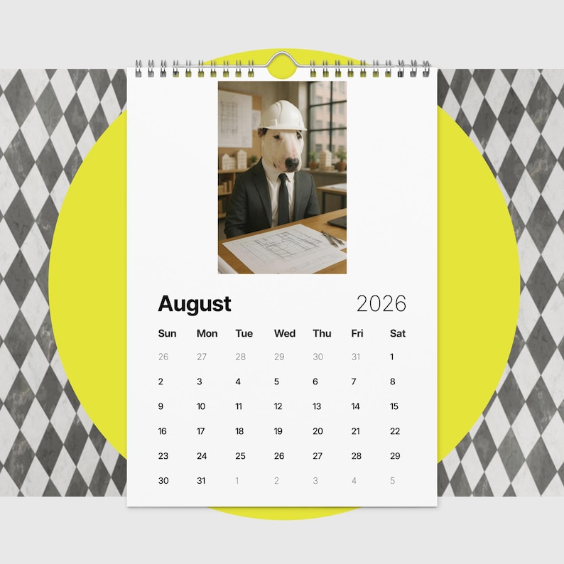 Bull Terrier Dog Calendar 2026 – Funny Bull Terrier Gifts for Dog Lovers