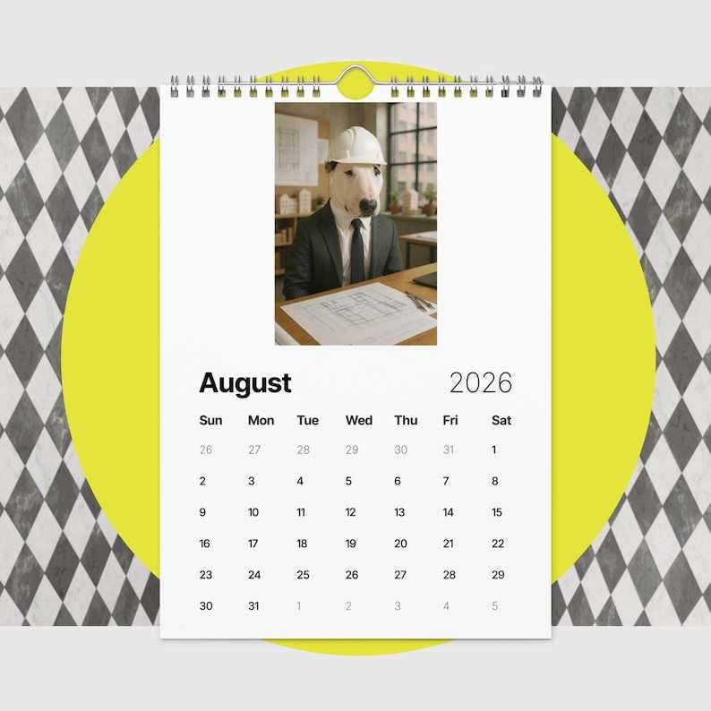 Bull Terrier Dog Calendar 2026 – Funny Bull Terrier Gifts for Dog Lovers