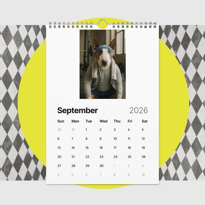 Bull Terrier Dog Calendar 2026 – Funny Bull Terrier Gifts for Dog Lovers