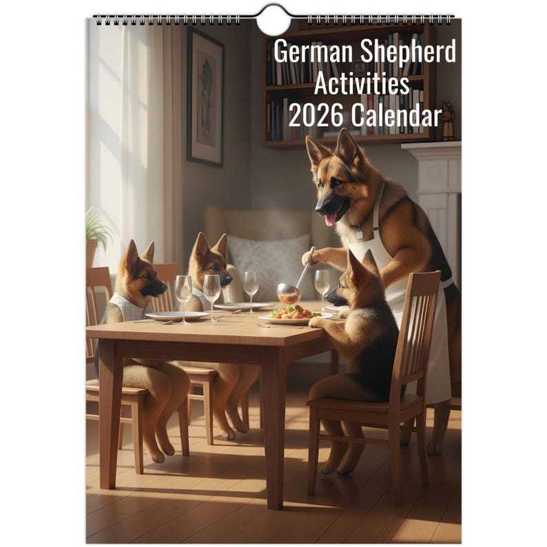 German Shepherd (Alsatian) Calendar 2026 - Daily Activities