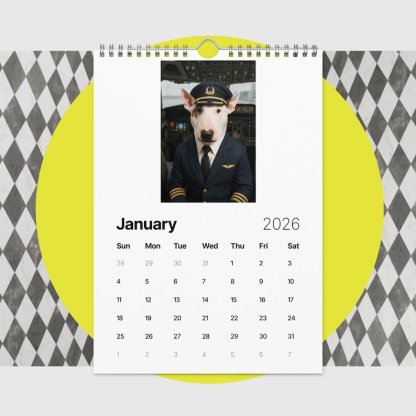 Bull Terrier Dog Calendar 2026 – Funny Bull Terrier Gifts for Dog Lovers