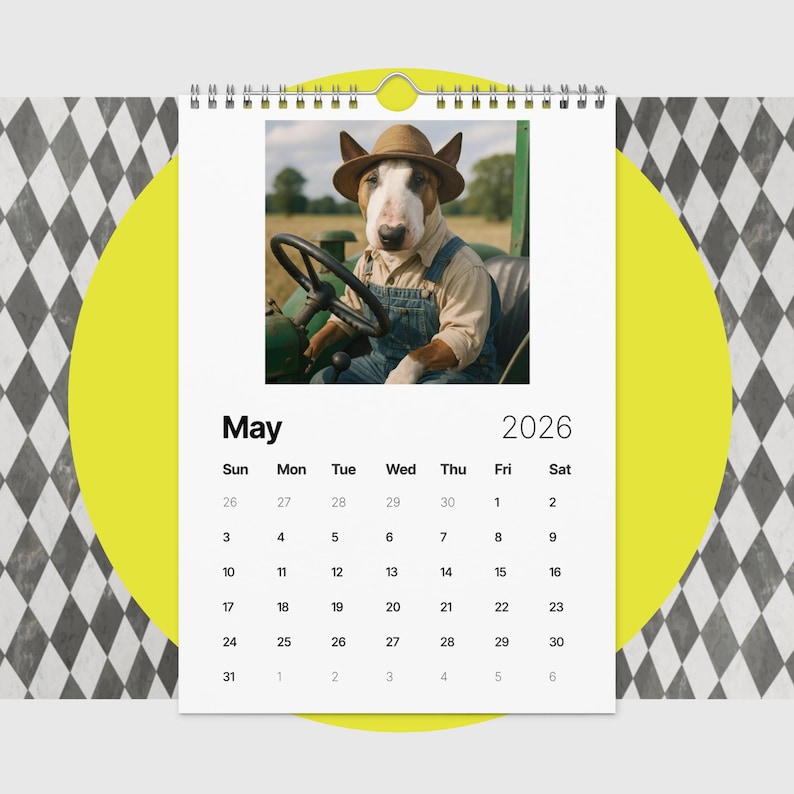 Bull Terrier Dog Calendar 2026 – Funny Bull Terrier Gifts for Dog Lovers