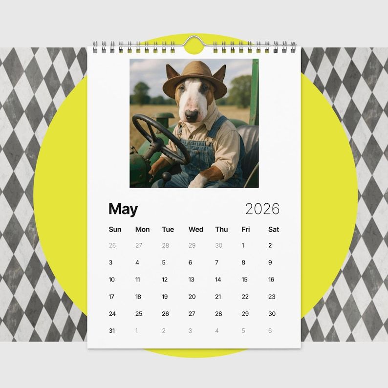 Bull Terrier Dog Calendar 2026 – Funny Bull Terrier Gifts for Dog Lovers