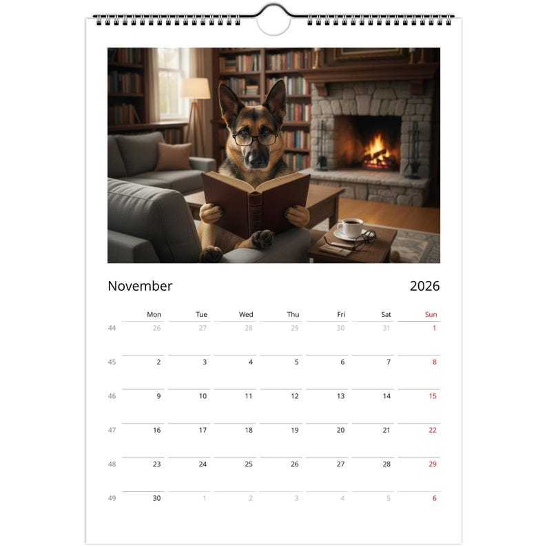 German Shepherd (Alsatian) Calendar 2026 - Daily Activities