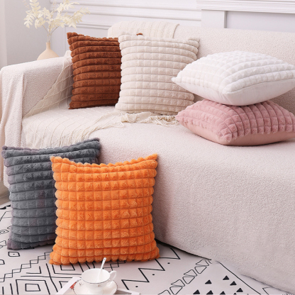 Solid color plush sofa cushions