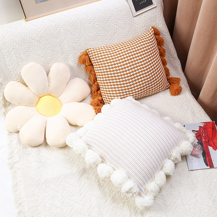 Nordic ins style knitted wool pillow