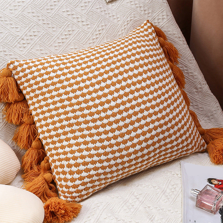 Nordic ins style knitted wool pillow