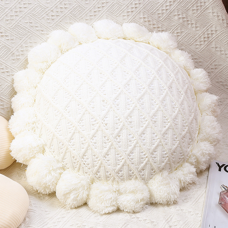 Nordic ins style knitted wool pillow