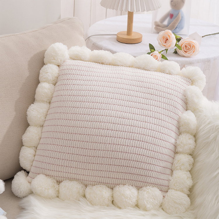 Nordic ins style knitted wool pillow