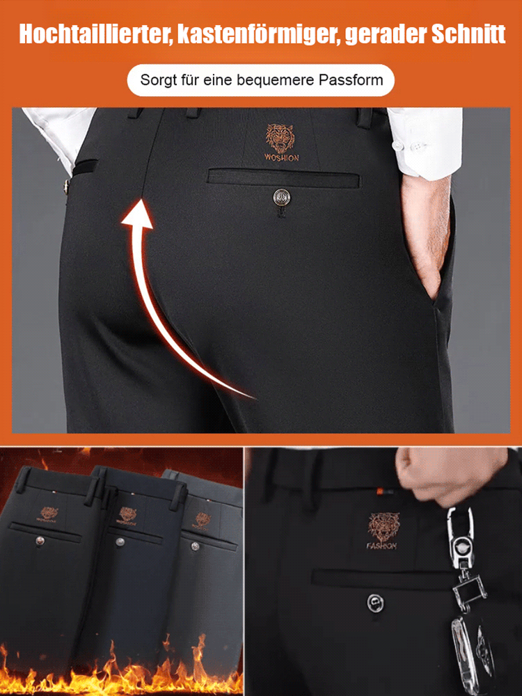 👖【Vor den Feiertagen zum halben Preis】Gefütterte Herren-Anzughose mit geradem Schnitt ❄️