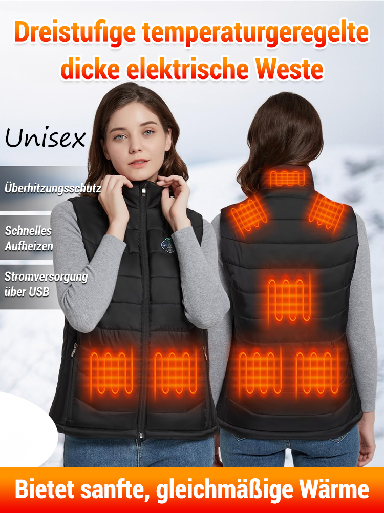 Dreistufige gesteuerte Baumwollfüllung verdickte elektrische Weste.