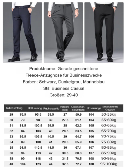 👖【Vor den Feiertagen zum halben Preis】Gefütterte Herren-Anzughose mit geradem Schnitt ❄️