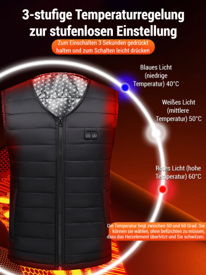 Dreistufige gesteuerte Baumwollfüllung verdickte elektrische Weste.