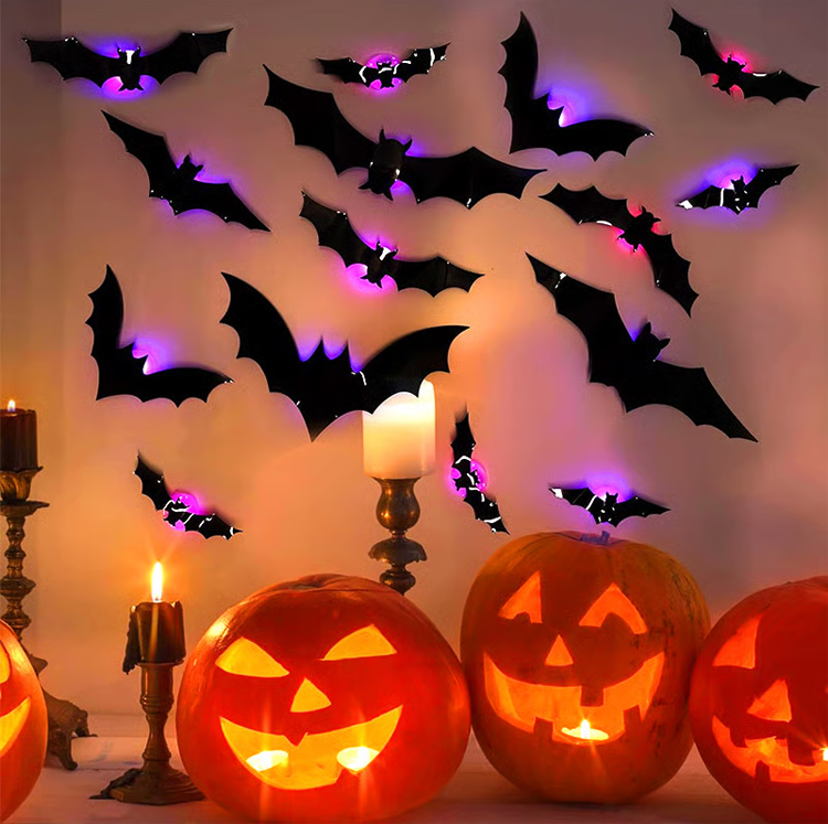 Perfect Halloween decoration】3D realistic bat spider