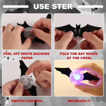 Perfect Halloween decoration】3D realistic bat spider