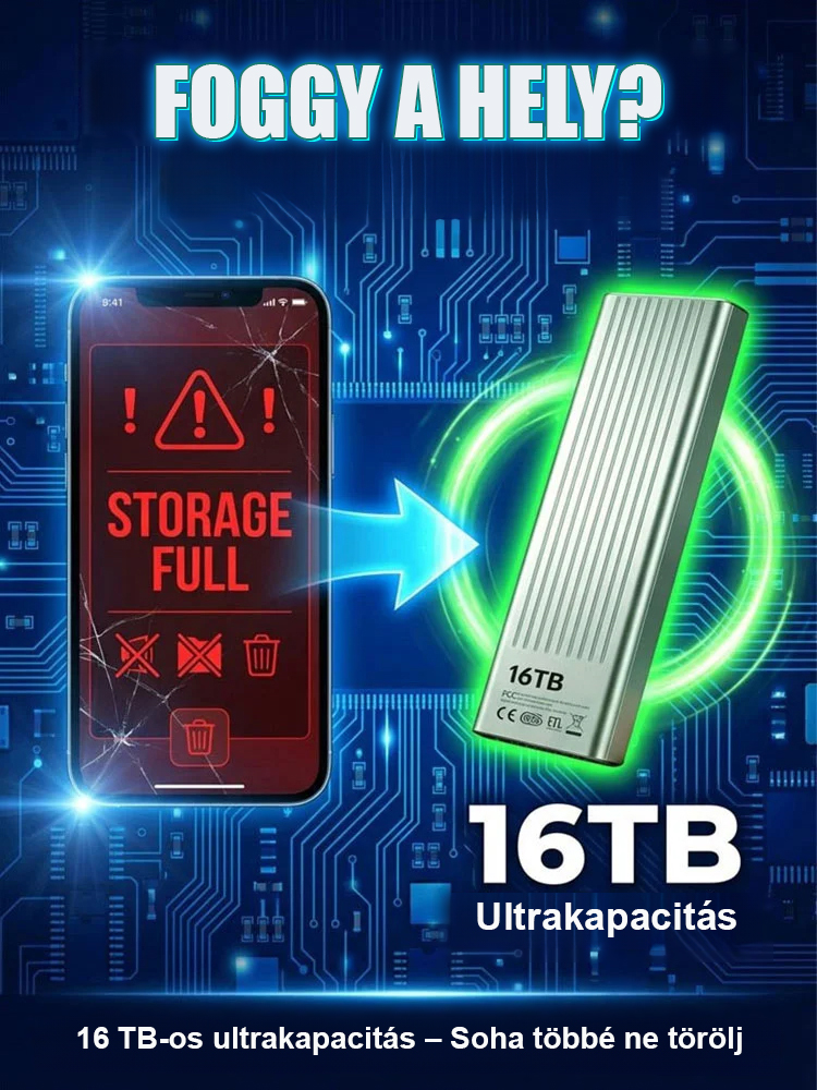⚡Hatalmas 16 TB-os tárhely: Tárolj fotókat, videókat, projektfájlokat, játékokat... mindent egy helyen, soha többé ne törölj semmit.