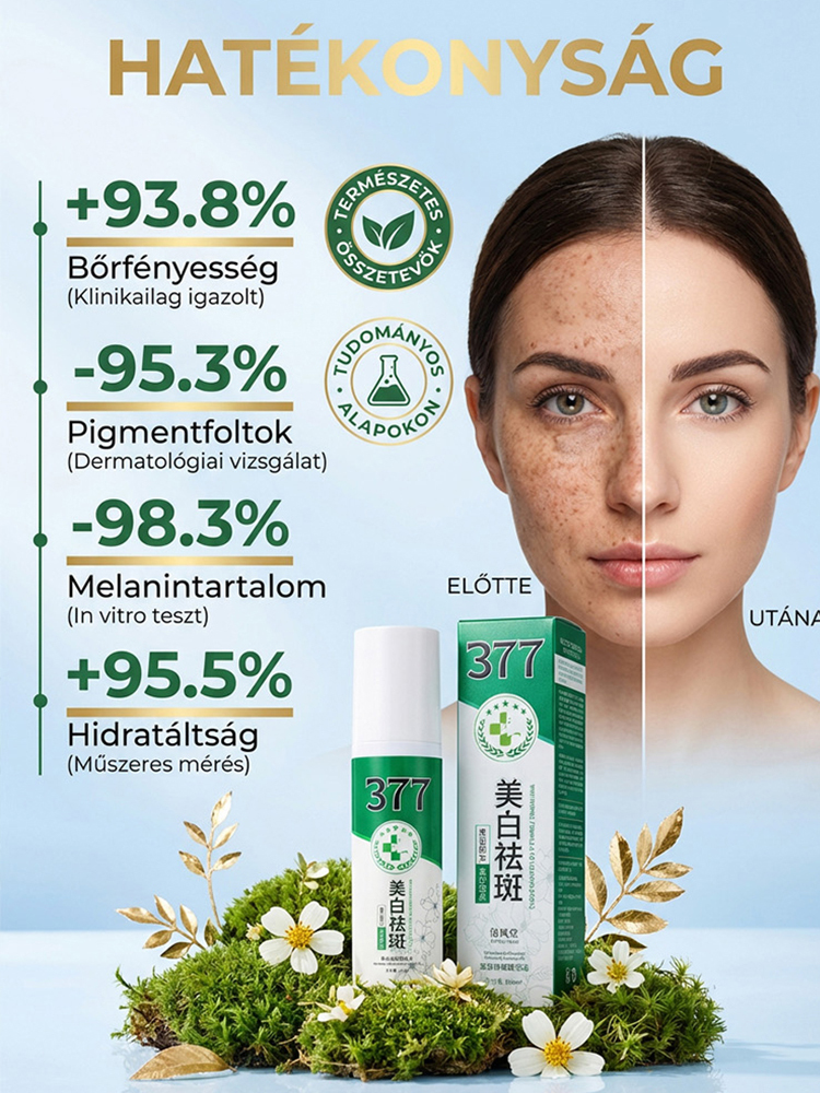 Egyetlen permet elegendő! 🌟 Hatoljon a bőr mélyére és könnyedén szabaduljon meg a makacs pigmentfoltaktól! 💥