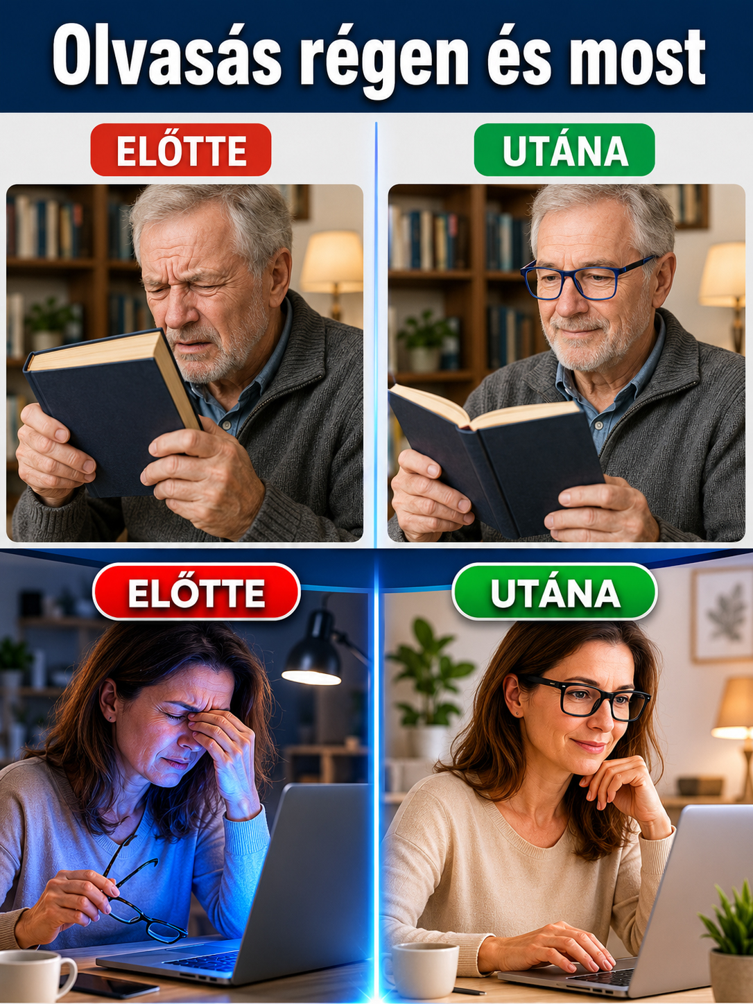  [Német Orvosi Technológia] Intelligens Színváltós és Kékfény-szűrős Szemüveg