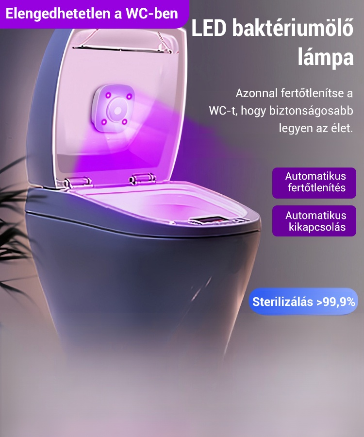 🚀 Intelligens WC-ülőke fertőtlenítő lámpával - Automatikus érzékelés, fertőtlenítés, tisztaság bajnoka! ✅