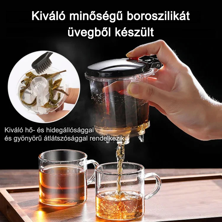 🌿Gyorsszűrős vízforraló - Mindössze 1 másodperc alatt elválasztja a tealeveleket a víztől,🍃így a teafőzés egyszerű és elegáns.