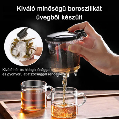 🌿Gyorsszűrős vízforraló - Mindössze 1 másodperc alatt elválasztja a tealeveleket a víztől,🍃így a teafőzés egyszerű és elegáns.