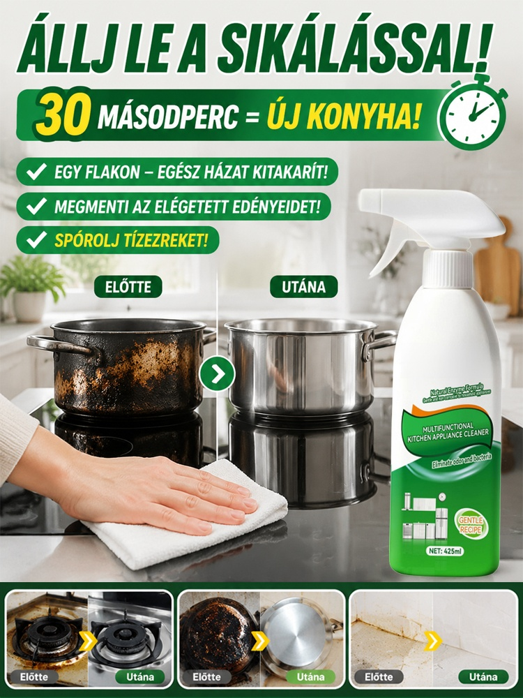 ✨ Többfunkciós Bioenzimes Tisztítóspray – A Zsíroldás És Mészvíz Új Generációja!