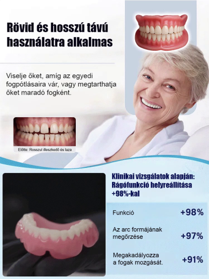 🦷Próbálja ki ezt a komplett fogpótlás-készletet, amelyet orvosi egyetem fejlesztett ki és orvosi egyetem tanúsított – beépített fogkefét és fogkrémet tartalmaz a mindennapi ápoláshoz!