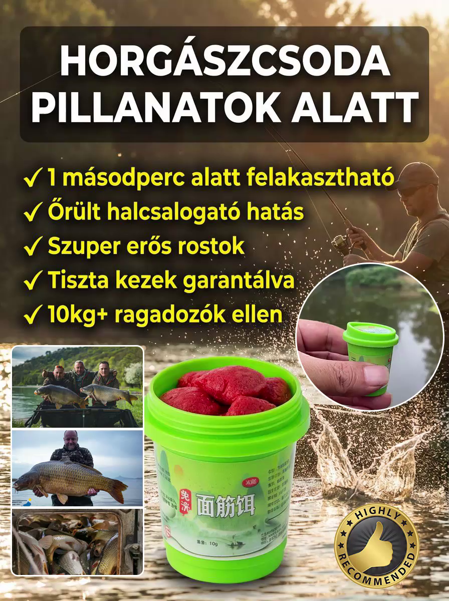 Gyúrásmentes, rendkívül erős és 50 méteres körzetből vonzza a halakat. 50% kedvezmény!✨