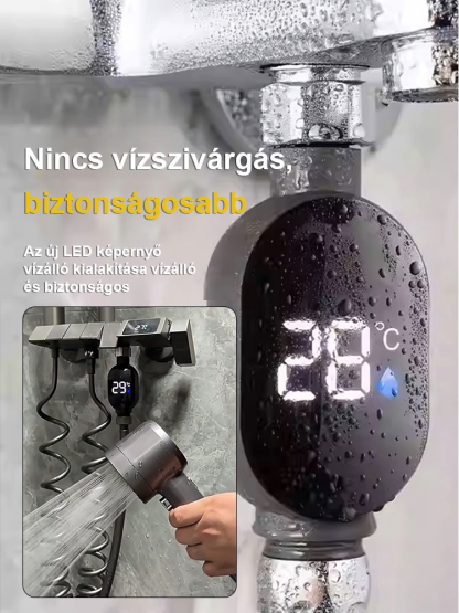 Intelligens zuhanyozó digitális hőmérséklet-kijelzővel 🌡️ Forró víz 3 másodperc alatt 💧