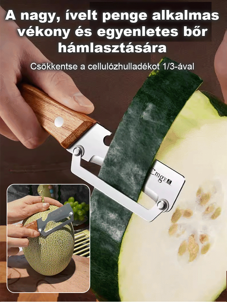 Nagy méretű rozsdamentes acél multifunkciós kés, Könnyű, kényelmes fogású univerzális szeletelő, most limitált darabszámban, akciós áron.