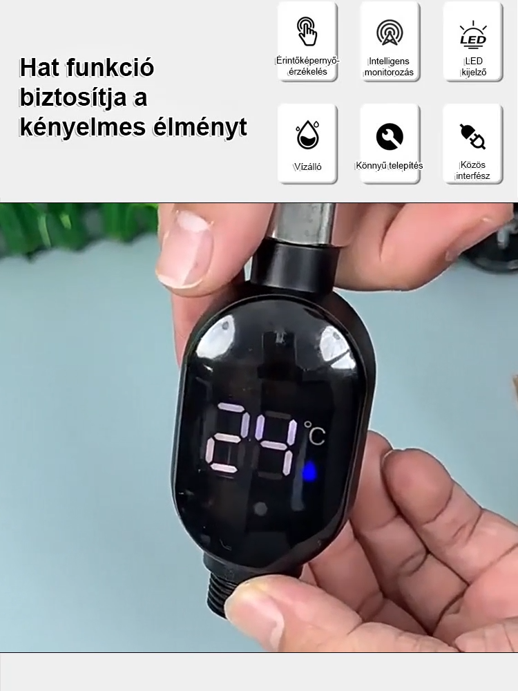 Intelligens zuhanyozó digitális hőmérséklet-kijelzővel 🌡️ Forró víz 3 másodperc alatt 💧