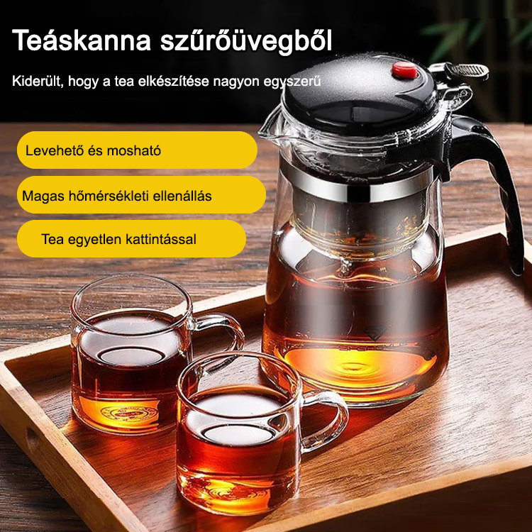 🌿Gyorsszűrős vízforraló - Mindössze 1 másodperc alatt elválasztja a tealeveleket a víztől,🍃így a teafőzés egyszerű és elegáns.