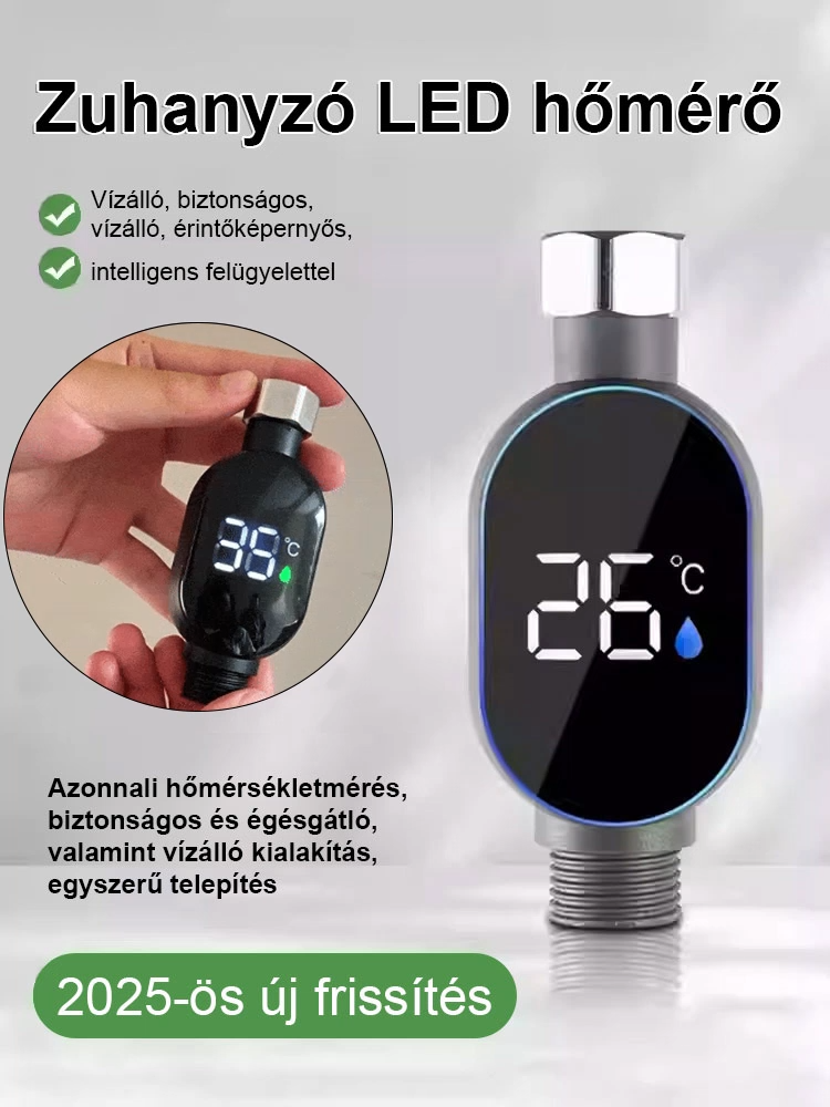Intelligens zuhanyozó digitális hőmérséklet-kijelzővel 🌡️ Forró víz 3 másodperc alatt 💧