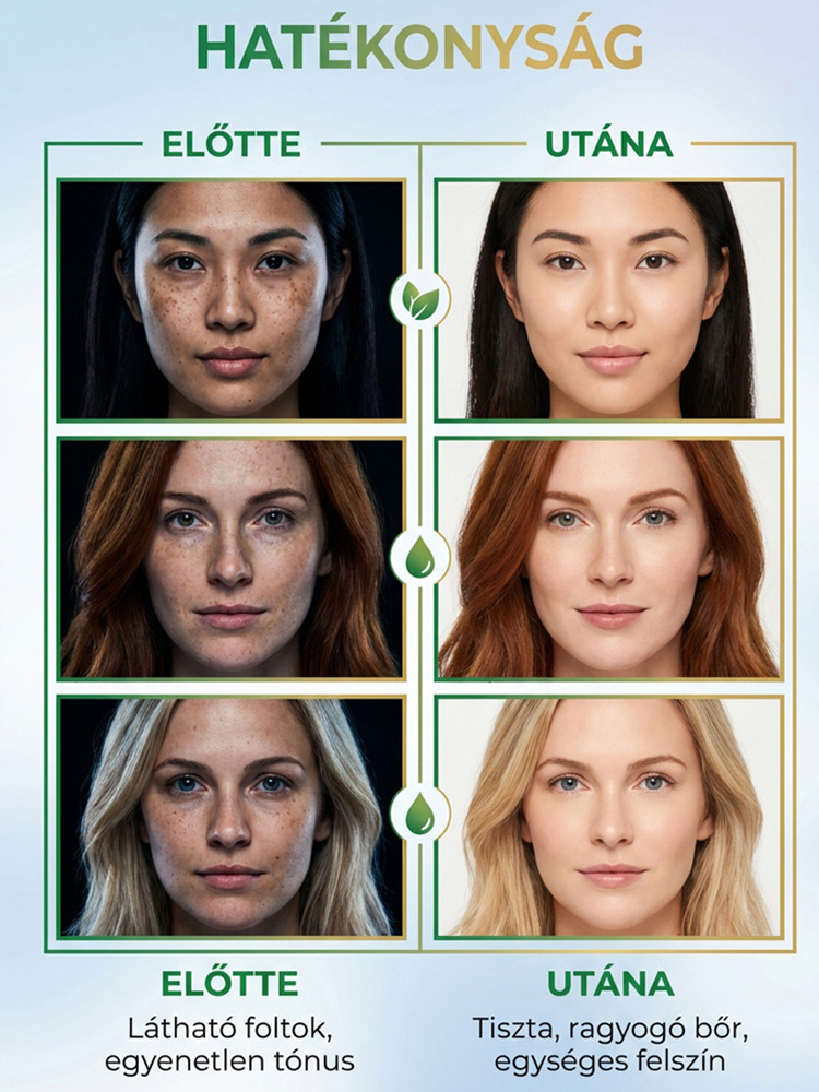 Egyetlen permet elegendő! 🌟 Hatoljon a bőr mélyére és könnyedén szabaduljon meg a makacs pigmentfoltaktól! 💥