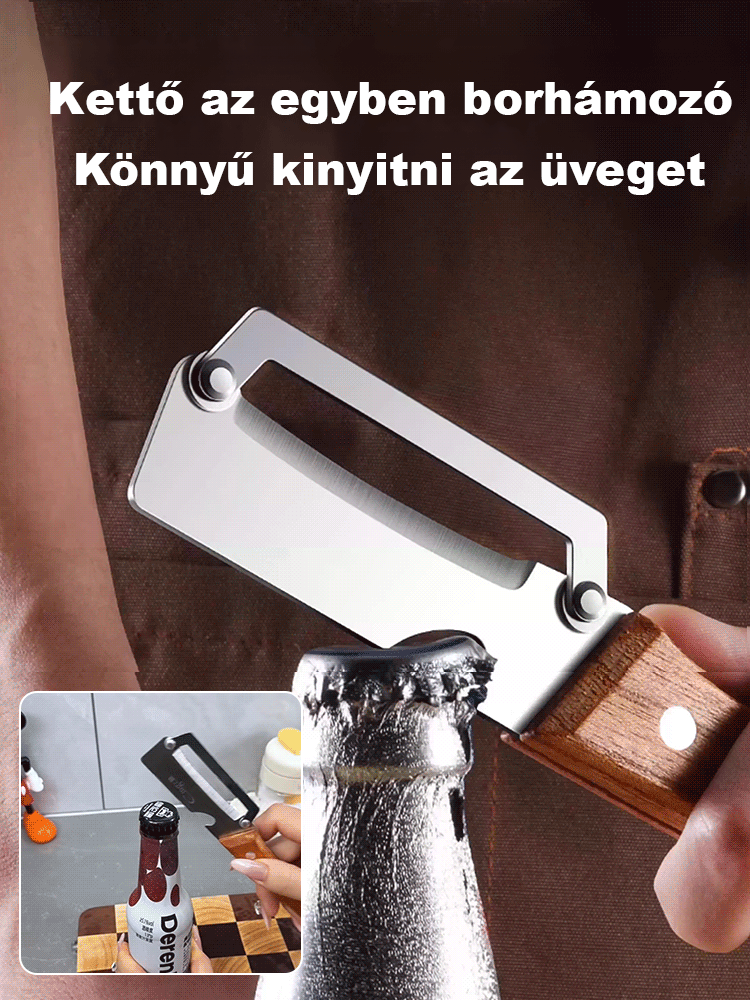 Nagy méretű rozsdamentes acél multifunkciós kés, Könnyű, kényelmes fogású univerzális szeletelő, most limitált darabszámban, akciós áron.