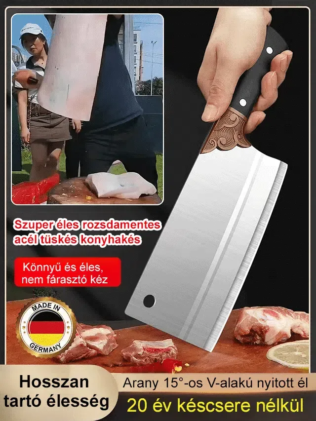 🔪Szuperéles rozsdamentes acél konyhakés✨ a precíz vágáshoz és a különféle hozzávalók egyszerű kezeléséhez
