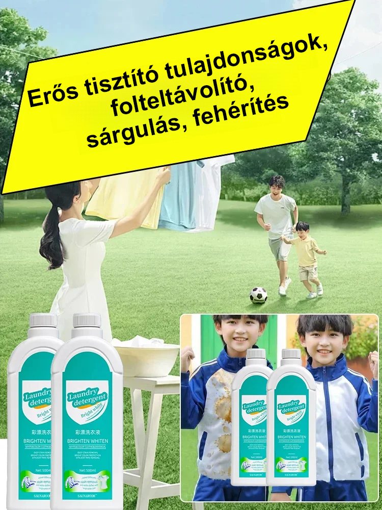 ✨Professzionális tisztítóerő! Fehérítés nélkül is visszaállítja a ruhák eredeti fehérségét!✨
