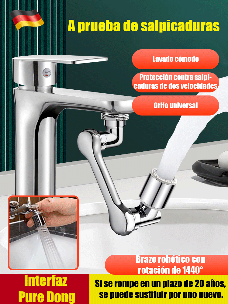🚰360° Rotating Faucet + Dual Water Flow, German Engineering with All-Copper Interfaces