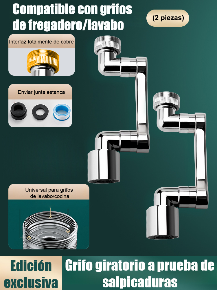 🚰360° Rotating Faucet + Dual Water Flow, German Engineering with All-Copper Interfaces