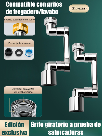 🚰360° Rotating Faucet + Dual Water Flow, German Engineering with All-Copper Interfaces